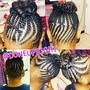 Braids or Flat twist with Press( straight)