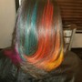 Allover haircolor highlights bright color add on