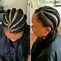 Half head flattwist or cornrow