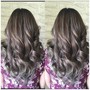 Root permanent color with blow dry