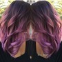 Root permanent color with blow dry