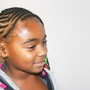 Cornrows with natural hair