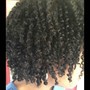 two-strand/ drop/flat twist, comb /finger coils, bantu knots(natural medium length style)