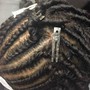 two-strand/ drop/flat twist, comb /finger coils, bantu knots(natural medium length style)