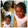 Kid's braid style with weave added