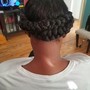 Medium  size cornrow ponytail