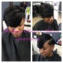 silk press fine short hair