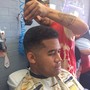 Mans cut w/face line up