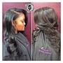 Braidless sewin (micro beads) with shampoo /condition press flat iron and style