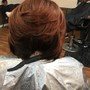 Relaxer, cut & color