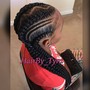 Large knotless braids (curly hair can be added)