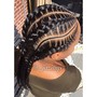 Cornrows med size 6-10 braids