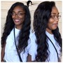 Virgin relaxer long hair