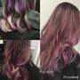 Root permanent color with blow dry