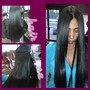 Weave ponytail/silkpress