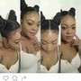 Bantu Knots with weave