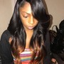 Half up half down sew in