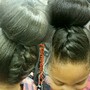 Bun ponytail(braided hair )