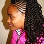 Cornrows with natural hair