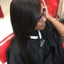 Shampoo blow dry straight