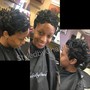 Pixie cut, Root color Touch Up, and  Relaxer touch up