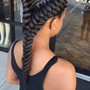 Braid on side with curly hair