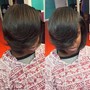 Sleek ponytail with updo