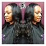 Braidless sewin (micro beads) with shampoo /condition press flat iron and style