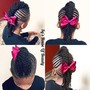 Small feedin braids ponytail