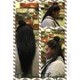 Med Bohemian Knotless Braids mid back