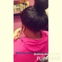 Sleek ponytail with added bundle