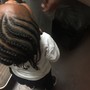 Cornrows men  2 braids ( CROWN )