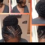 Goddess braids with bun