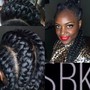 Waist Length Boxer Braids (2 Cornrows)-Hair Included