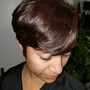 Natural blowout with root permanent color