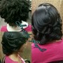 Bantu knots with added hair