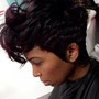 Deluxe package (relaxer, cut , semi  permanent color or  rinse  )