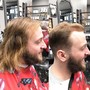 Haircut with beard trim and lineup