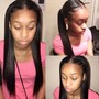 Frontal ponytail curl/updo