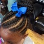 Kid's braid style with weave added