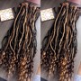 Knotless boho medium waist/butt length human hair included