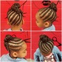 Kids Half Cornrows/ Half Knotless braids