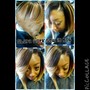 Hair cut with weave short and styled or pieces added