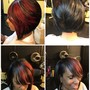 short quick weave with color