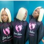 Shampoo&amp;Style w/weave short hair only