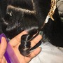 Curly feedin braided bun