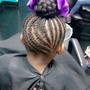 kids braid style with weave add in