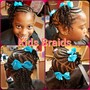 Kid's med Braids w/ natural hair