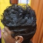 Senior Shampoo & basic style on relaxed hai