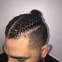 Corn rows with Man Bun